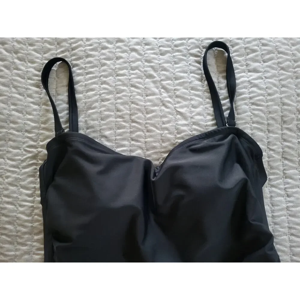 DKNY Black Size XXL One Piece Bathing Suit NEW Adjustable Straps Classic Style - Picture 4 of 11